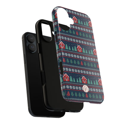 Winter Cottage Pattern Tough Phone Case