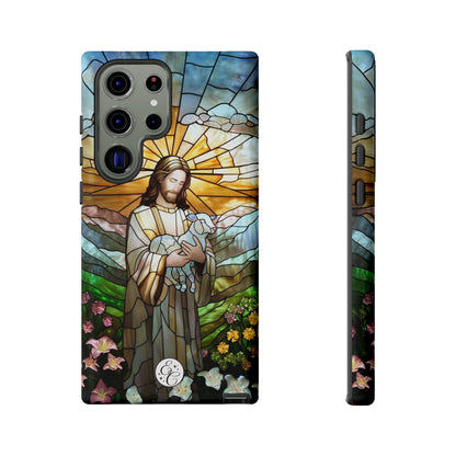 Jesus Holding a Lamb Stained Glass Tough Phone Case