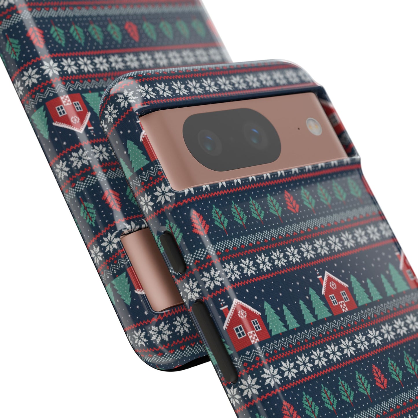 Winter Cottage Pattern Tough Phone Case