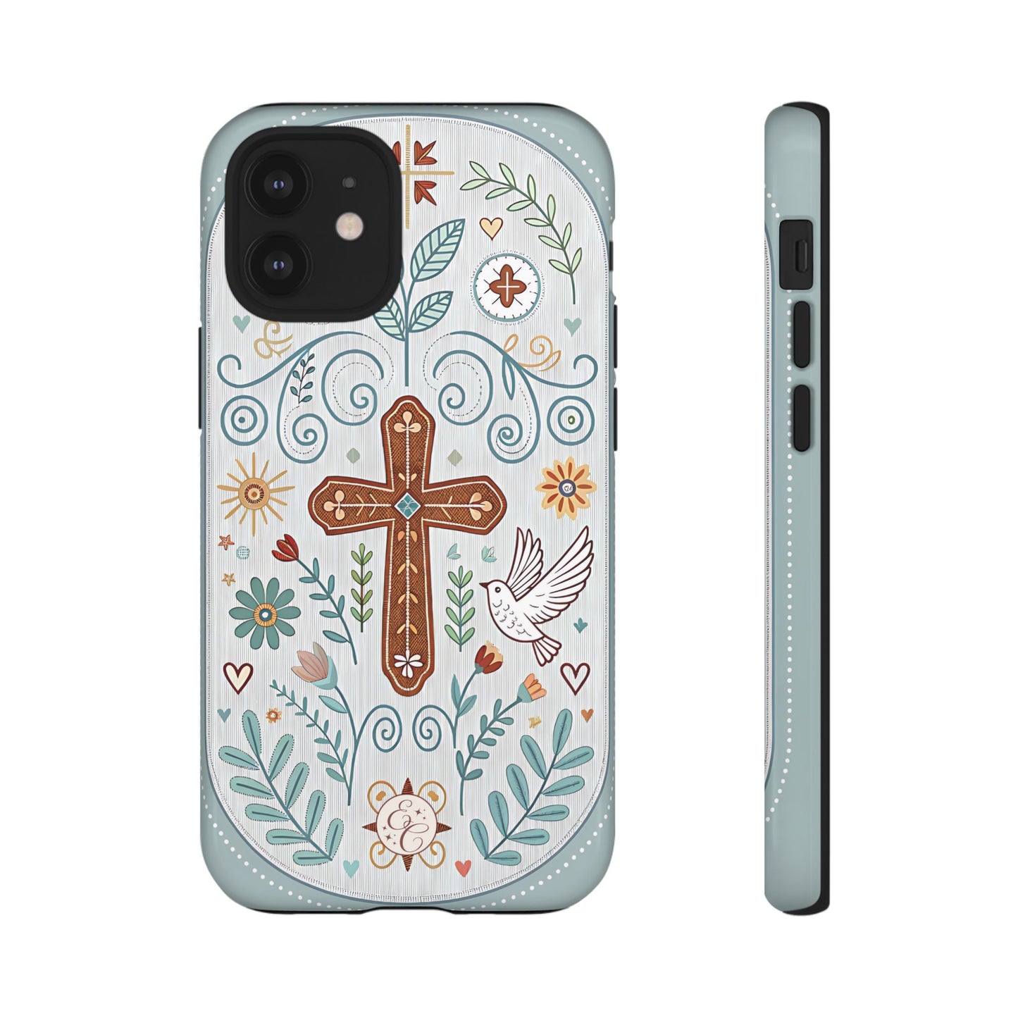 Christian Cross Floral Tough Phone Case
