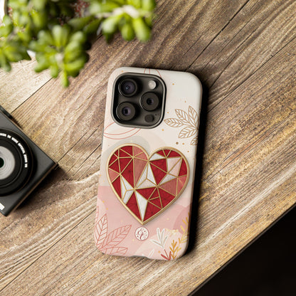 Geometric Heart Tough Phone Case