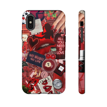 Red Aesthetic Collage Tough Phone Case