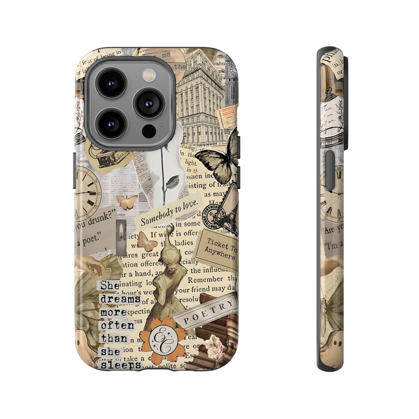 Library Romance Collage Tough Phone Cases