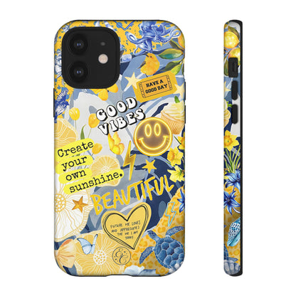 Yellow and Blue Collage Tough Phone Case