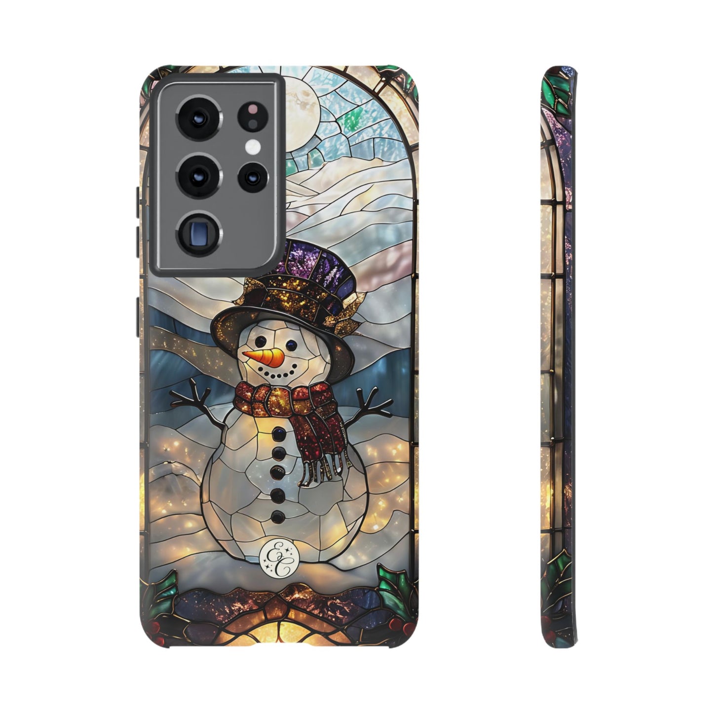 Snowman Stained Glass Tough Phone Case