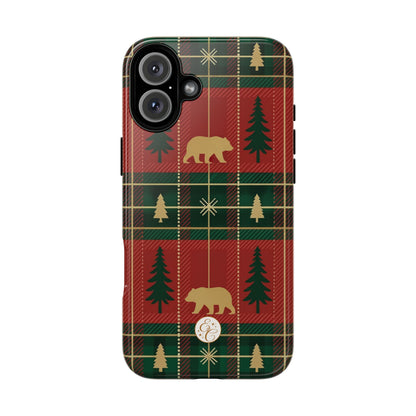 Christmas Bear Plaid Tough Phone Case