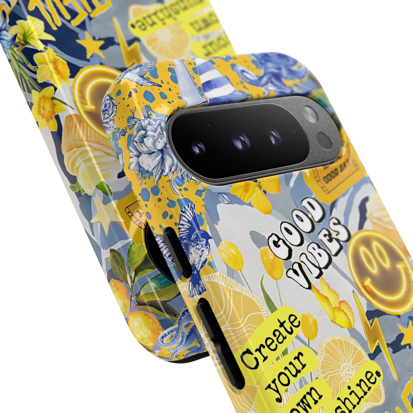 Yellow and Blue Collage Tough Phone Case