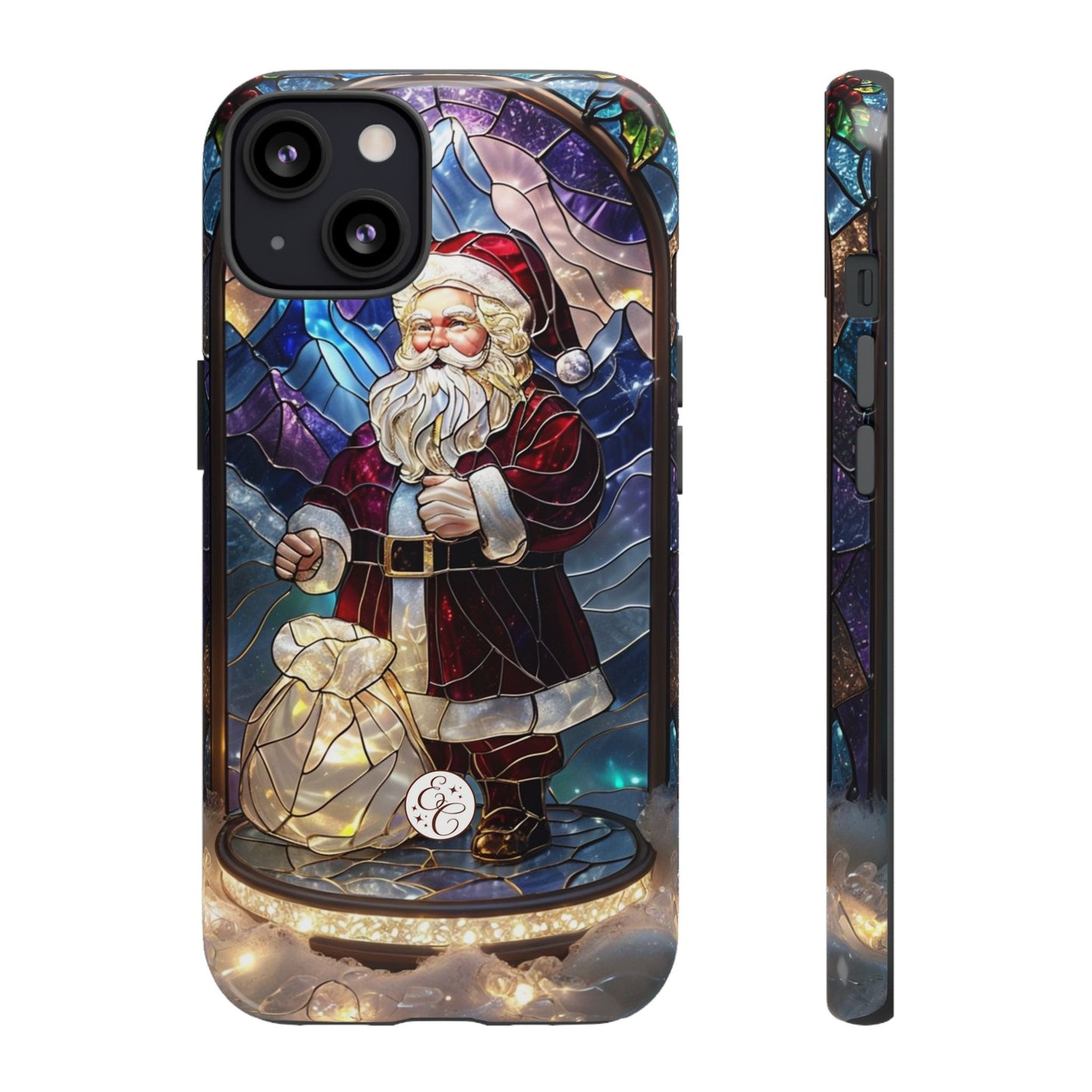 Santa Claus Stained Glass Tough Phone Case