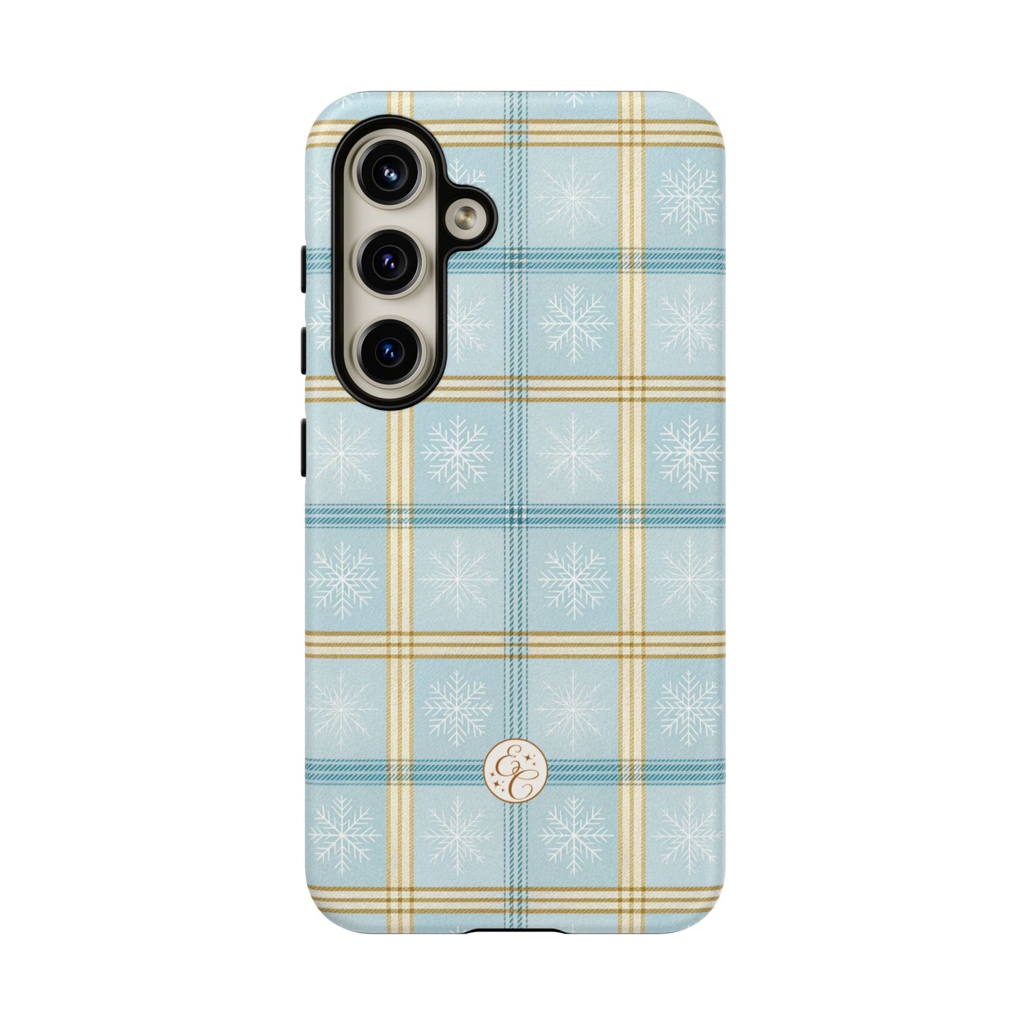 Blue Winter Plaid Tough Phone Case