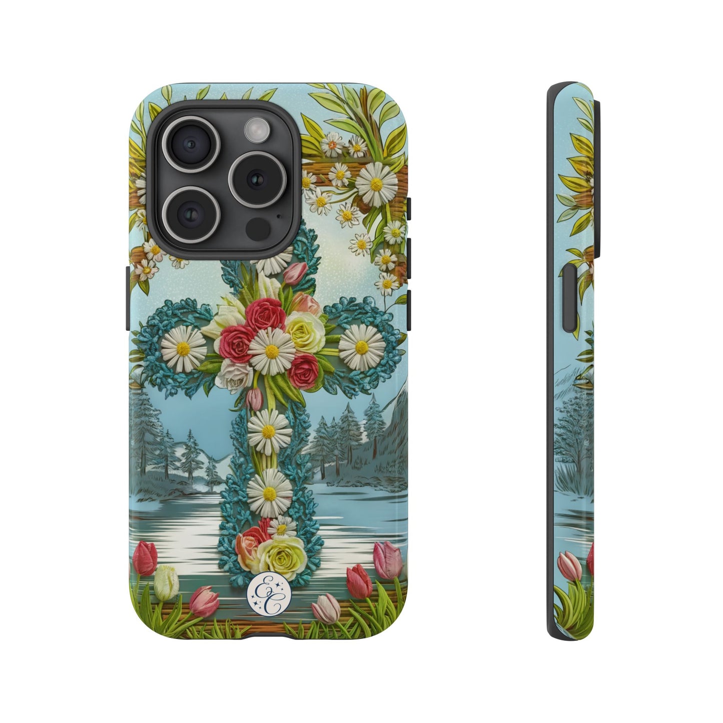 Floral Cross Tough Phone Case