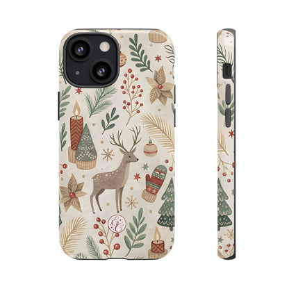 Rustic Christmas Reindeer Tough Phone Case