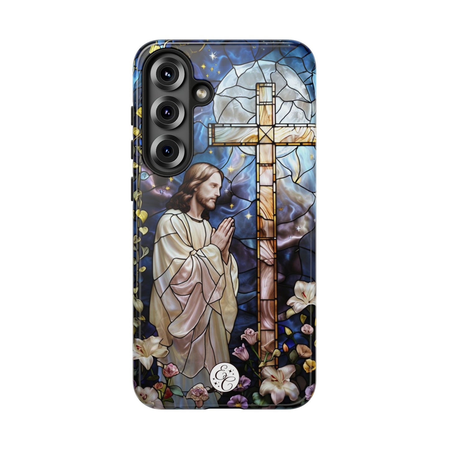 Jesus Praying Stained Glass Tough Phone Case