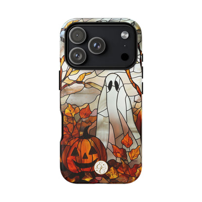Ghost & Pumpkin Stained Glass Halloween Phone Case