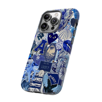 Blue Collage Tough Phone Case