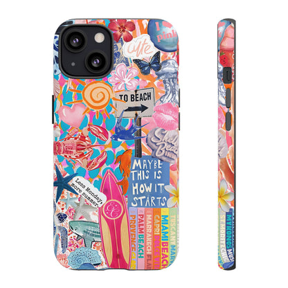 Colorful Beach Collage Tough Phone Case