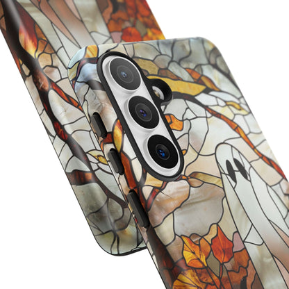 Halloween Ghost & Pumpkin Stained Glass Tough Phone Case