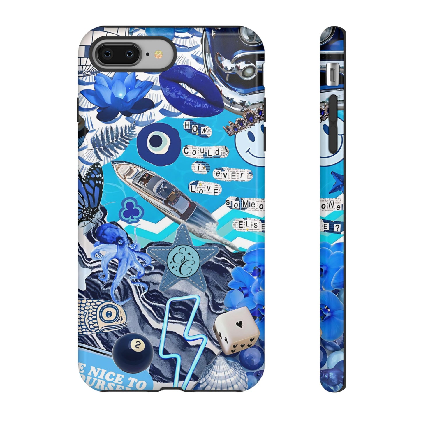 Eclectic Blue Collage Tough Phone Case