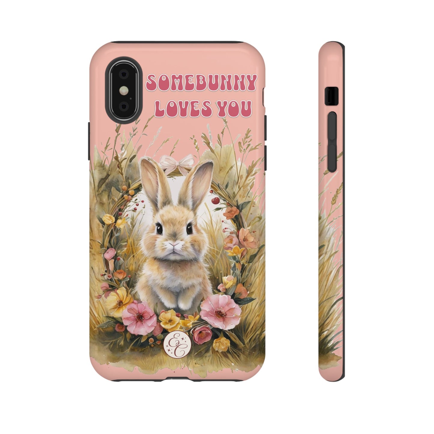 Somebunny Loves You Tough Phone Case - Peach