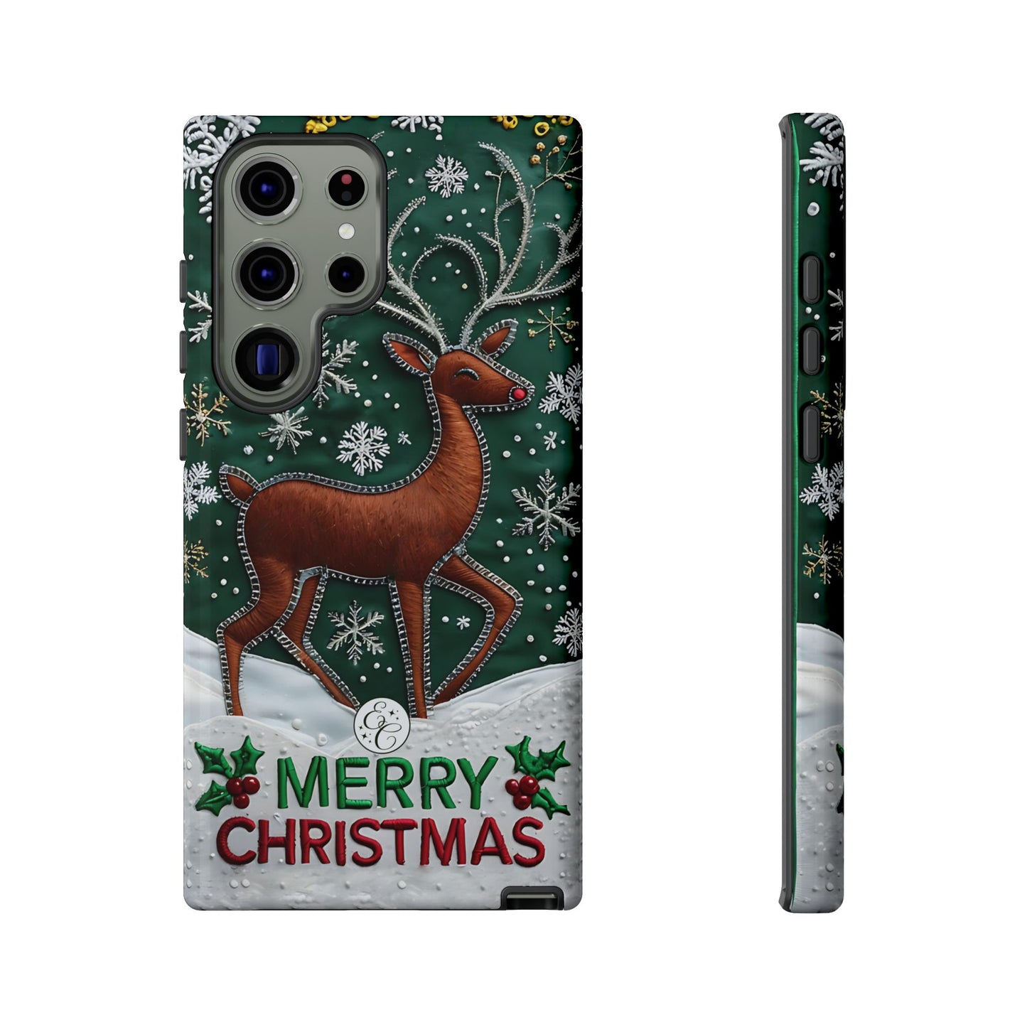 Merry Christmas Reindeer Tough Phone Case