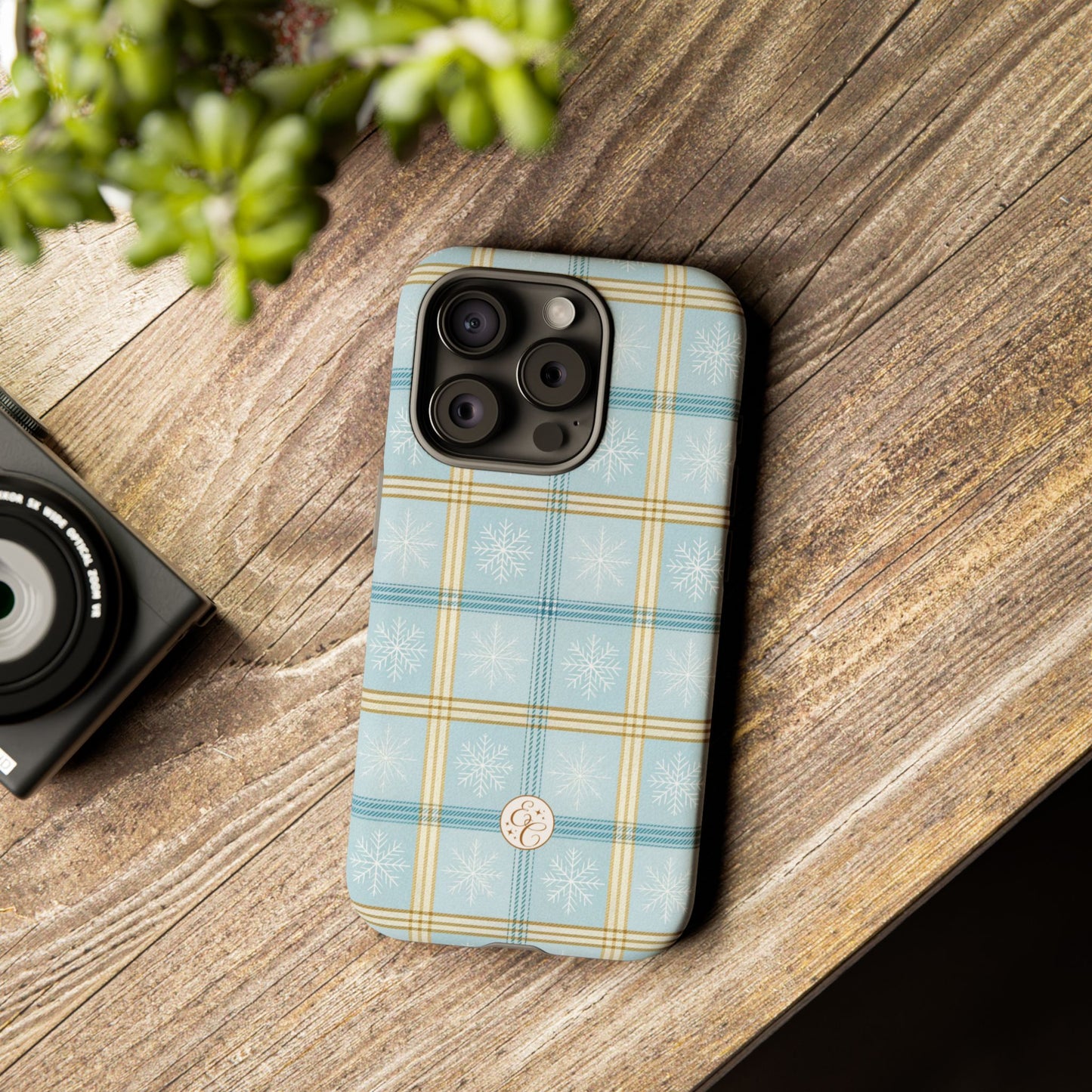 Blue Winter Plaid Tough Phone Case