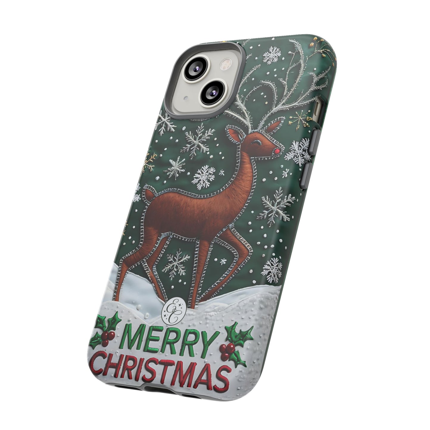 Merry Christmas Reindeer Tough Phone Case