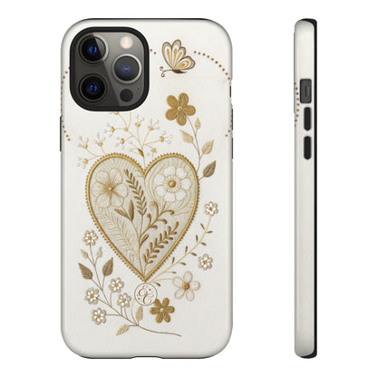 Floral Heart Design Tough Phone Case