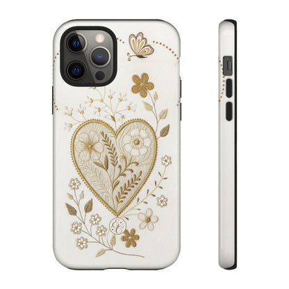Floral Heart Design Tough Phone Case