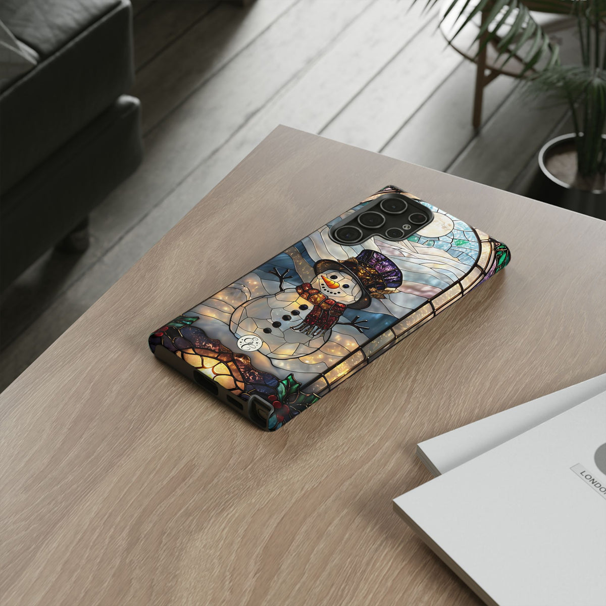 Snowman Stained Glass Phone Case