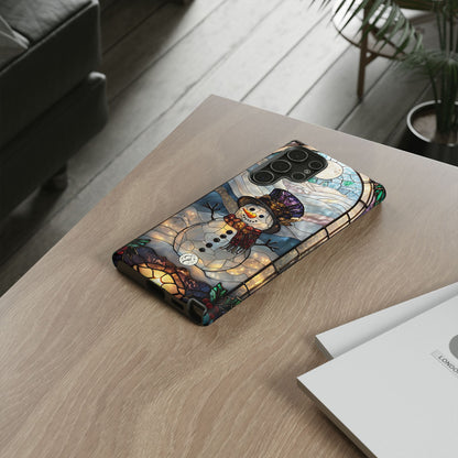 Snowman Stained Glass Phone Case