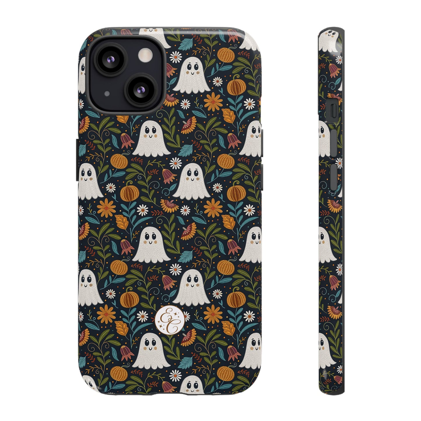 Boho Halloween Ghost Pattern Tough Phone Case