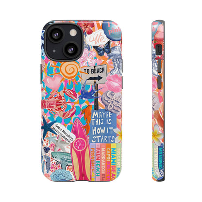 Colorful Beach Collage Tough Phone Case