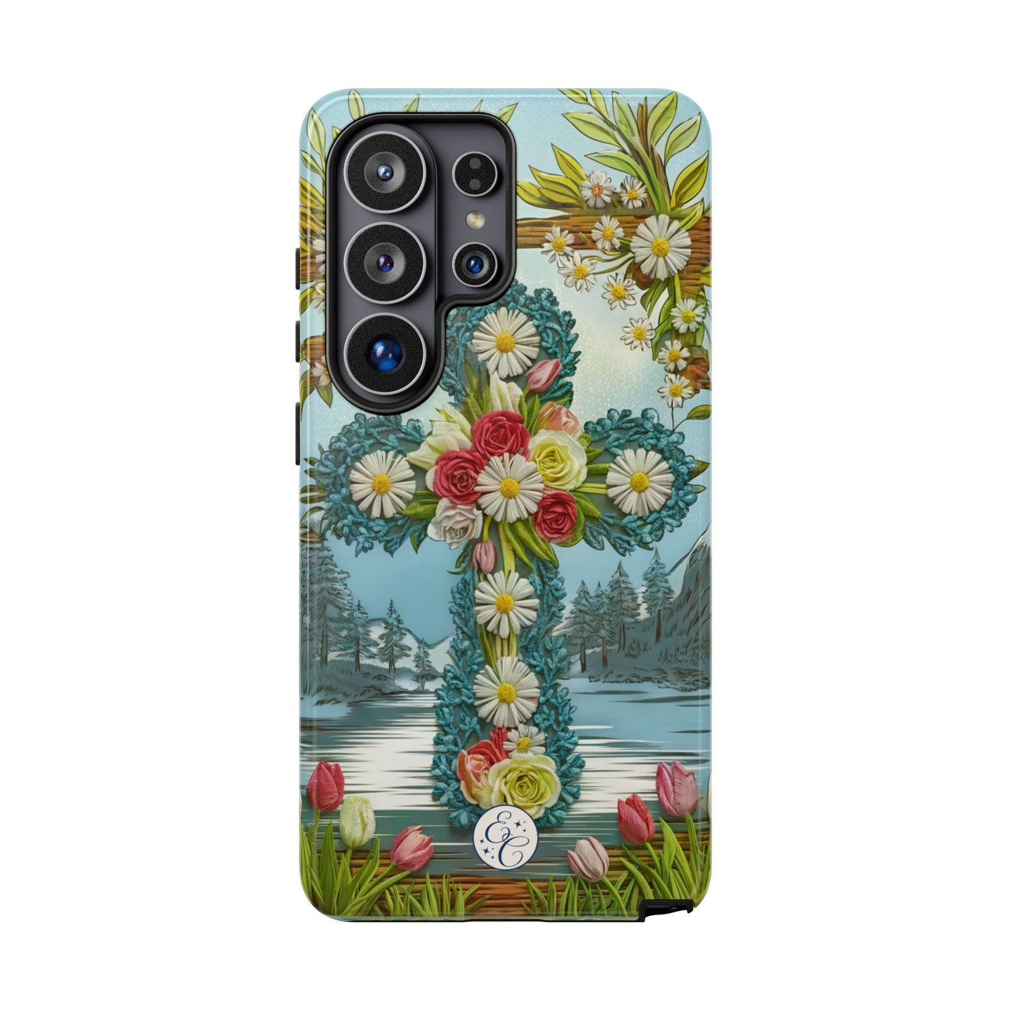 Floral Cross Tough Phone Case