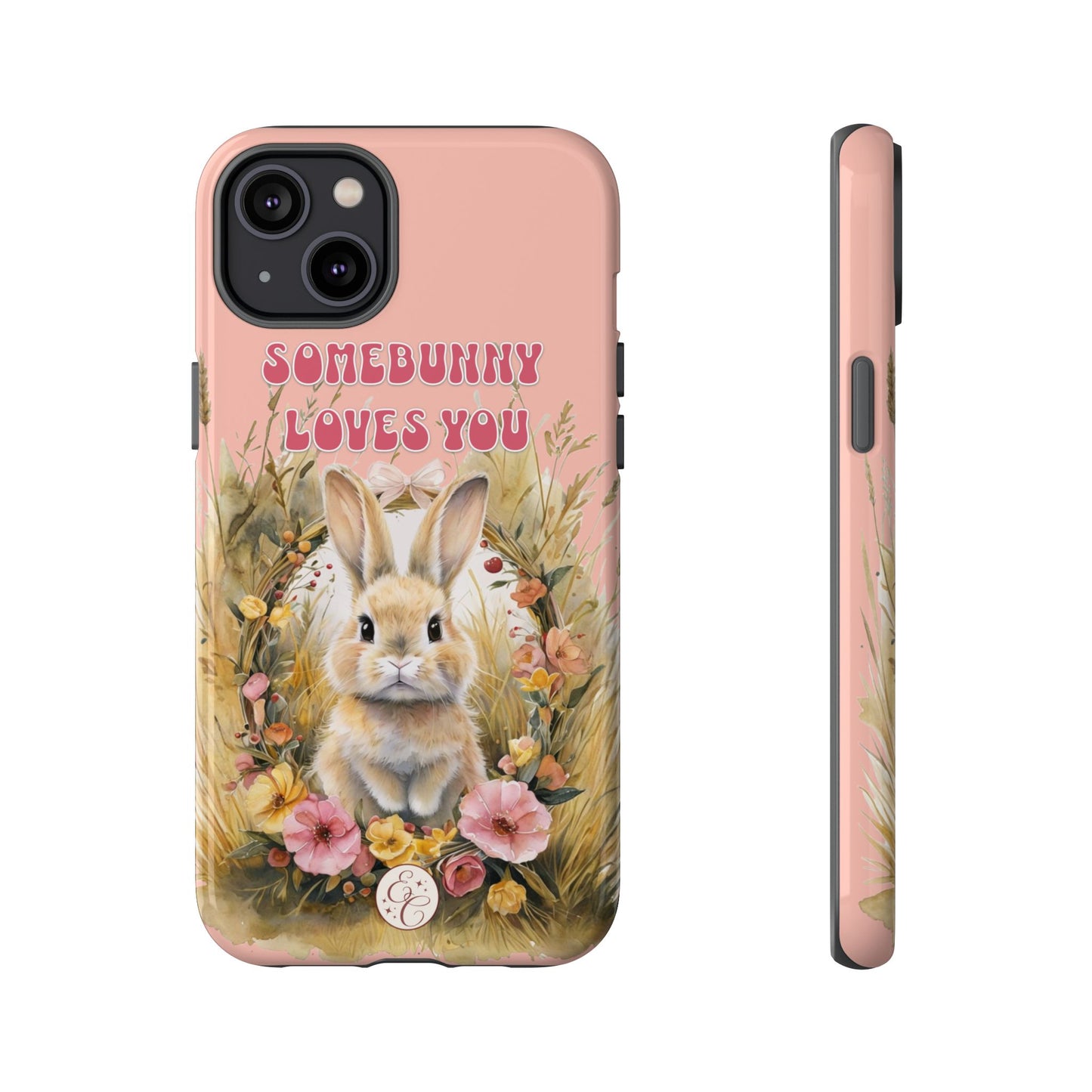 Somebunny Loves You Tough Phone Case - Peach