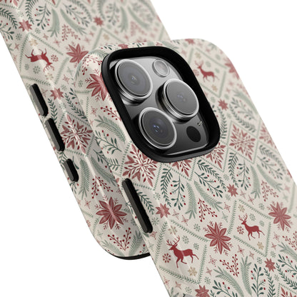 Red Reindeer Christmas Pattern Phone Case