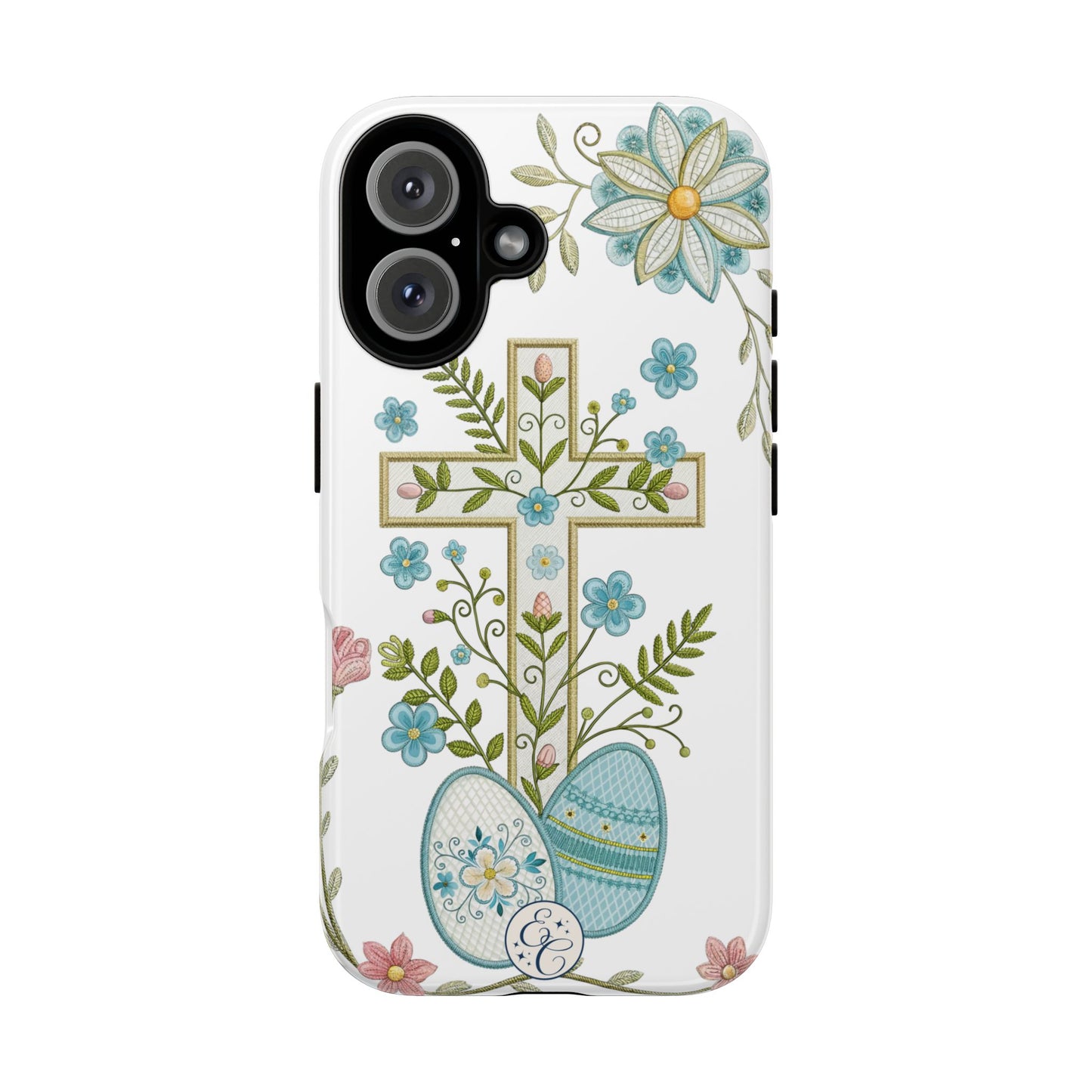 Vintage Easter Floral Cross Tough Phone Case