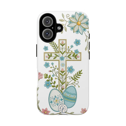 Vintage Easter Floral Cross Tough Phone Case