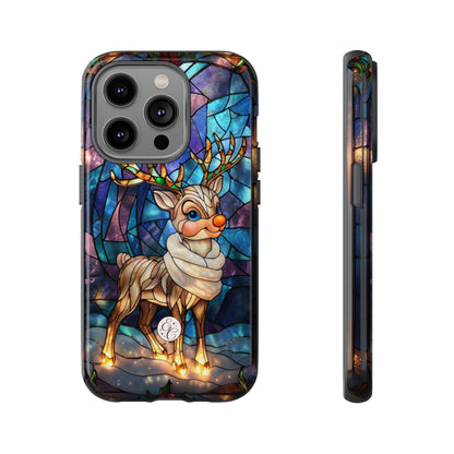 Cute Reindeer Stained Glass Tough Phone Case