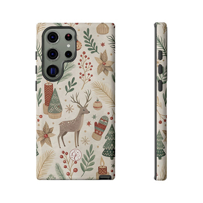 Rustic Christmas Reindeer Tough Phone Case