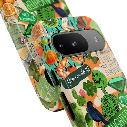 Green and Orange Collage Tough Phone Case