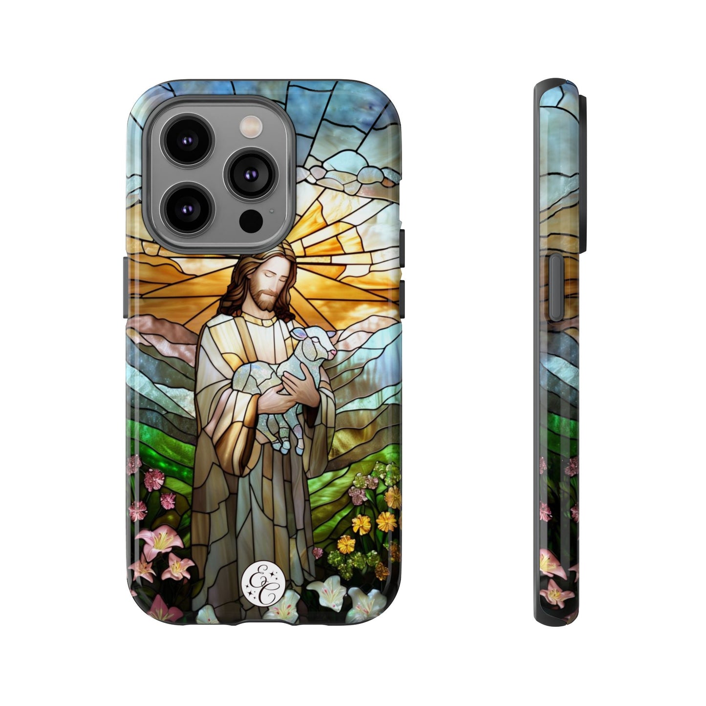 Jesus Holding a Lamb Stained Glass Tough Phone Case
