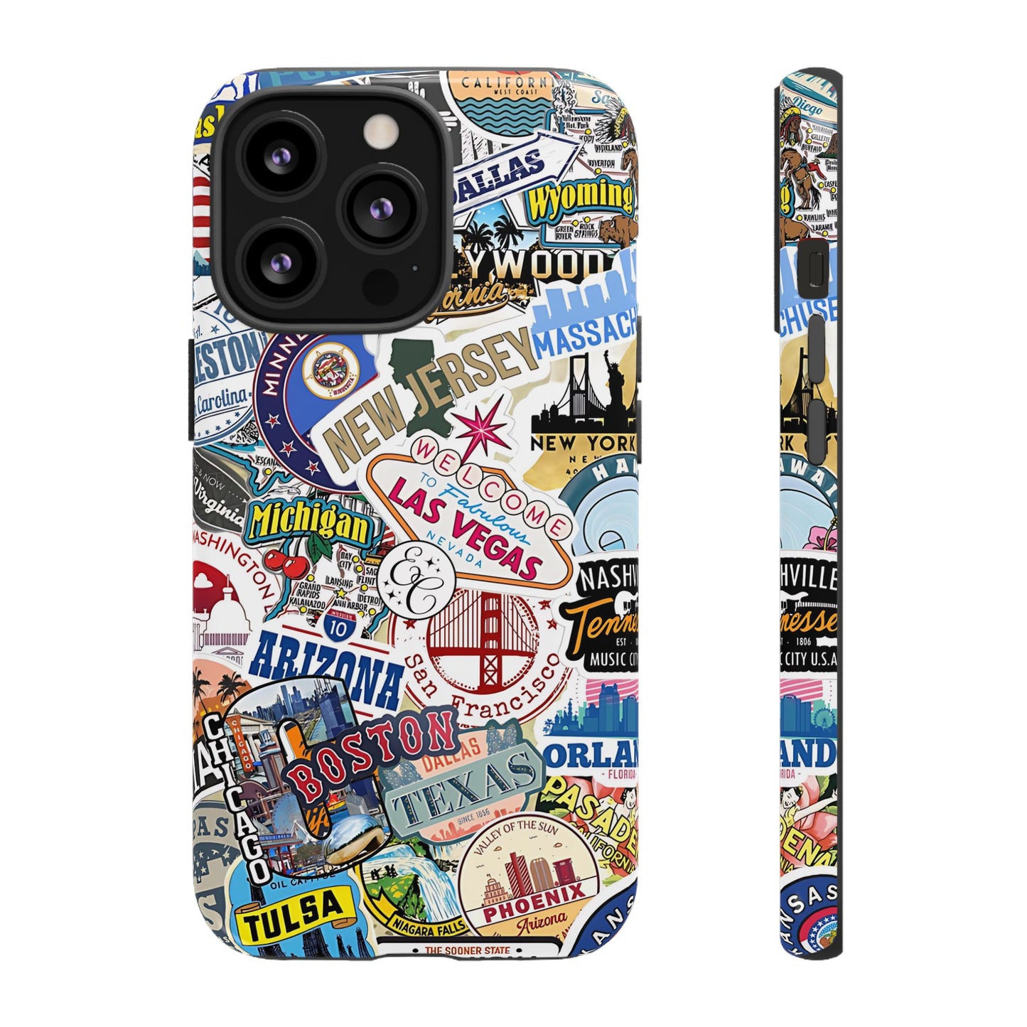 USA Travel Stickers Tough Phone Case