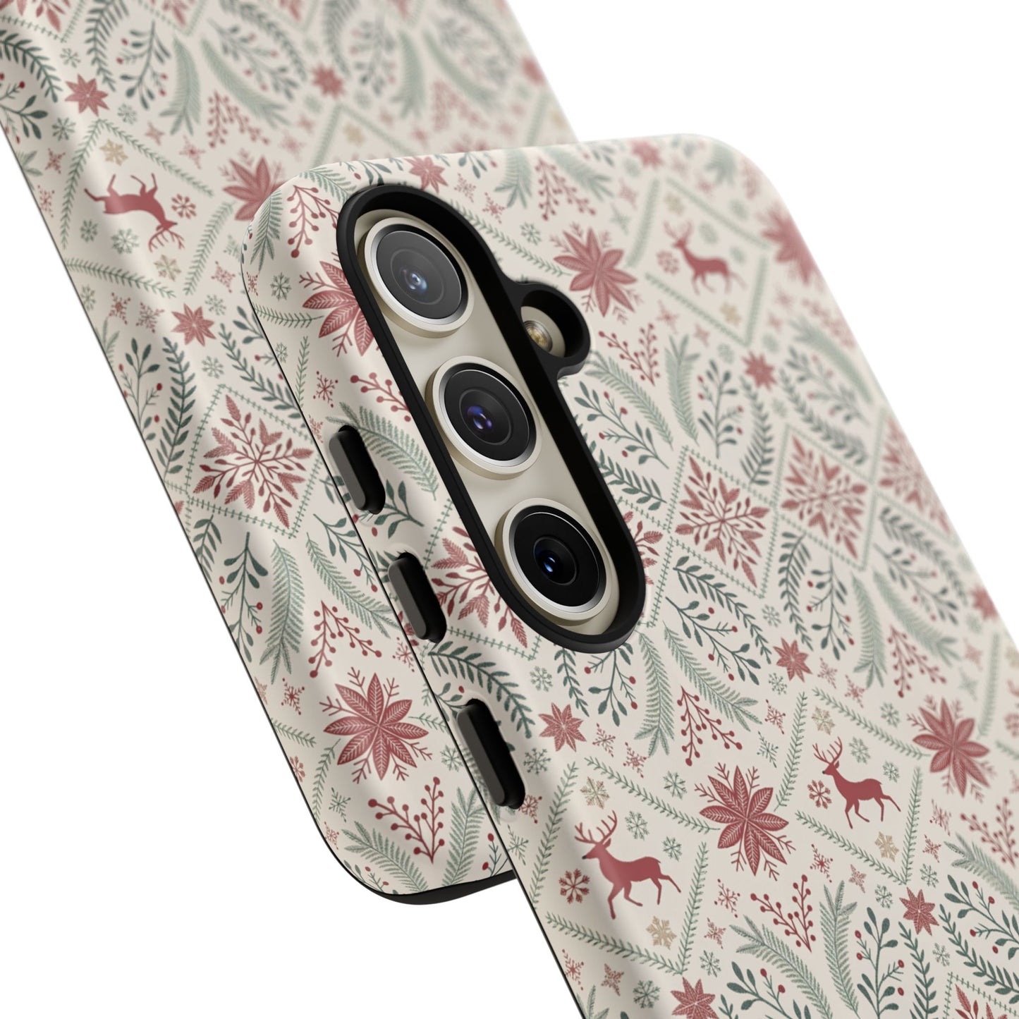Red Reindeer Christmas Pattern Tough Phone Case