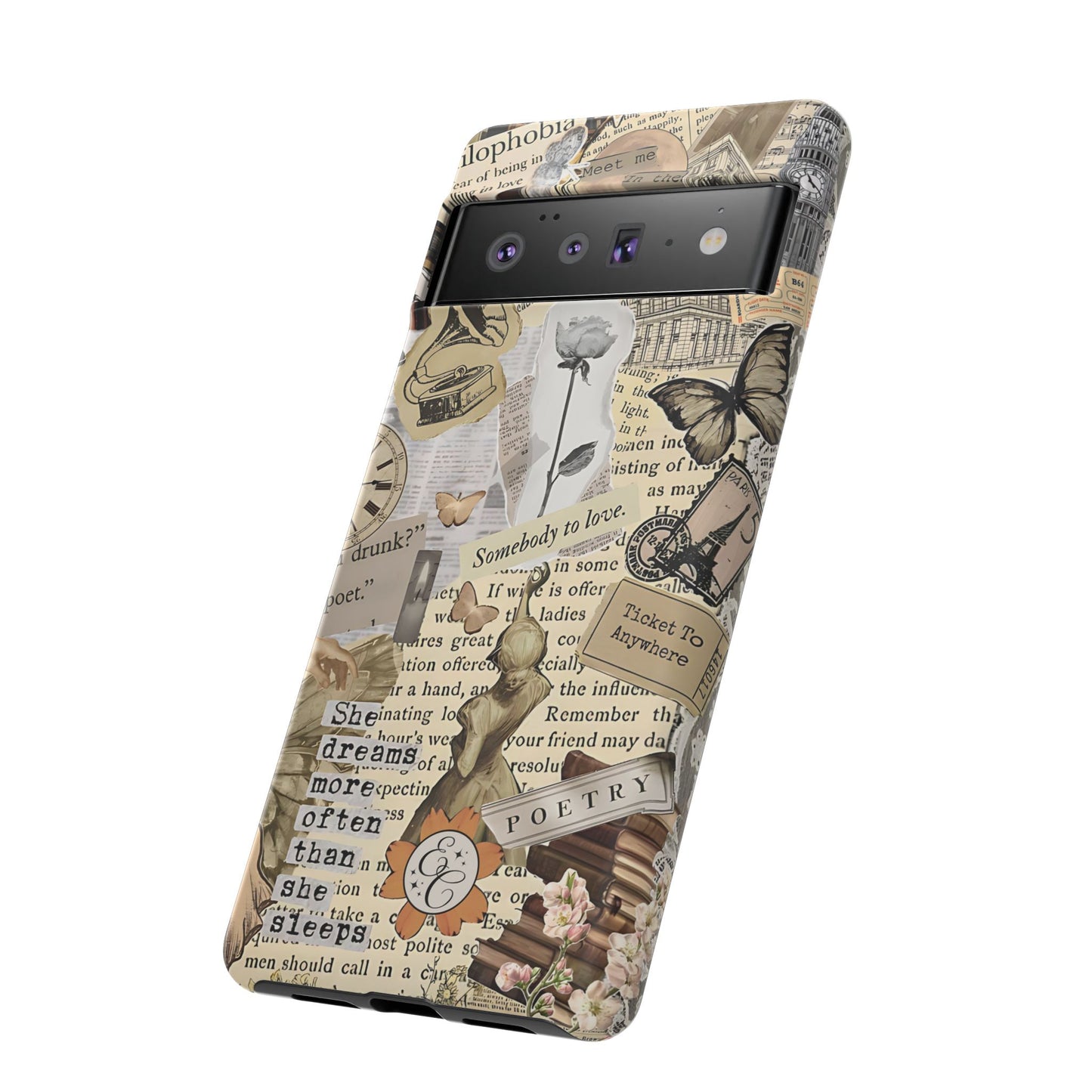 Library Romance Collage Tough Phone Cases