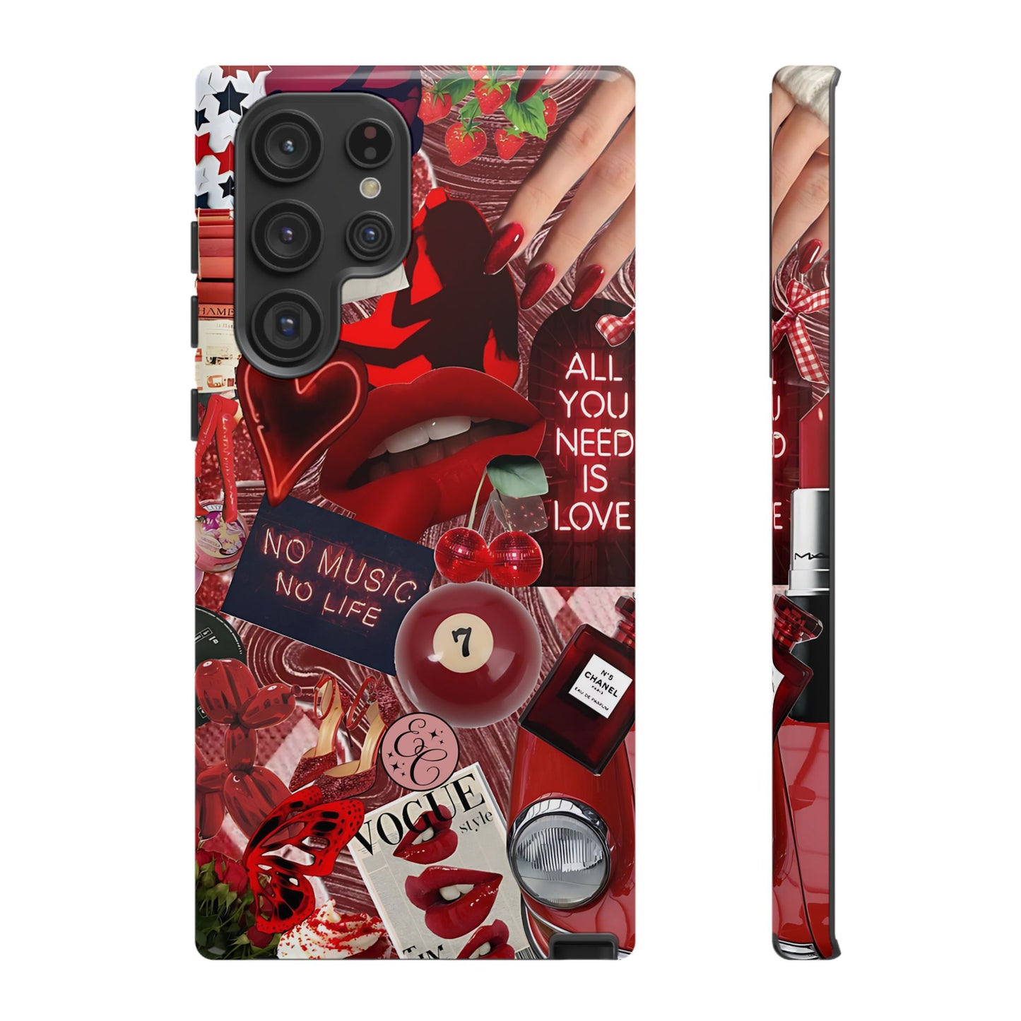 Red Aesthetic Collage Tough Phone Case