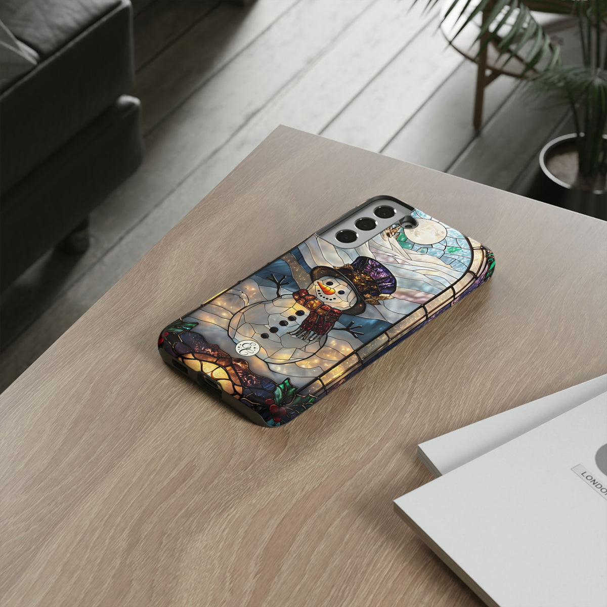 Snowman Stained Glass Phone Case