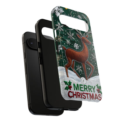 Merry Christmas Reindeer Tough Phone Case