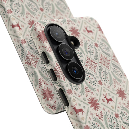 Red Reindeer Christmas Pattern Phone Case