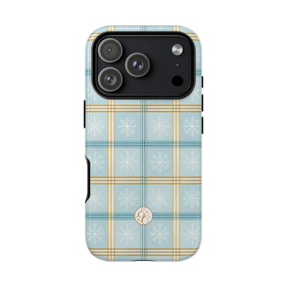 Blue Winter Plaid Tough Phone Case