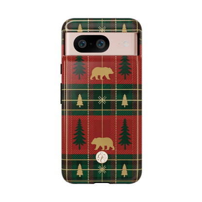 Christmas Bear Plaid Tough Phone Case