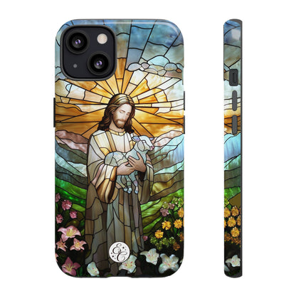 Jesus Holding a Lamb Stained Glass Tough Phone Case